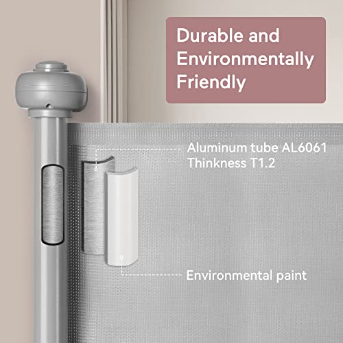 Retractable Baby Gate, Momcozy Mesh Baby Gate or Mesh Dog Gate, 33" Tall,Extends up to 55" Wide, Child Safety Gate for Doorways, Stairs, Hallways, Indoor/Outdoor from Momcozy