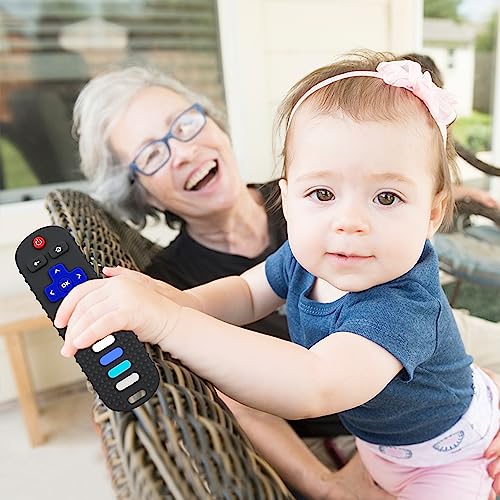 2-Pack Silicone Baby Teething Toys, Silicone Teethers for Babies, Remote Control Shape Teething Toys, Chew Toys for Boys and Girls Teether Early Educational Sensory Toy by ERSIHUA