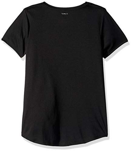 adidas Girls' Big Short Sleeve Scoop Neck Tee T-Shirt, Black Linear Ombre, X-Large from adidas