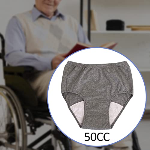 Esquirla Elderly Diaper Soft, Washable, Reusable, Waterproof Underwear Nappy Diaper Cover Incontinence Briefs for Adults Men Women Elderly Seniors , Light Gray L from Esquirla