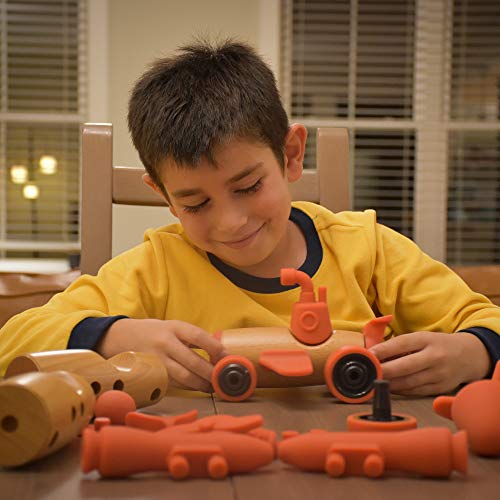 SWOODZ MEGA Pack Take Apart Car Plane Rocket Submarine Wooden Toy Vehicles Play Set, Assembly Wooden Toys, STEM Learning Gifts for 3 4 5 6 Year Olds, Kids, Toddlers, Boys, Girls, Children by Sesame LLC
