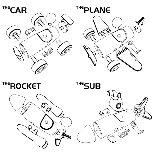 SWOODZ MEGA Pack Take Apart Car Plane Rocket Submarine Wooden Toy Vehicles Play Set, Assembly Wooden Toys, STEM Learning Gifts for 3 4 5 6 Year Olds, Kids, Toddlers, Boys, Girls, Children by Sesame LLC