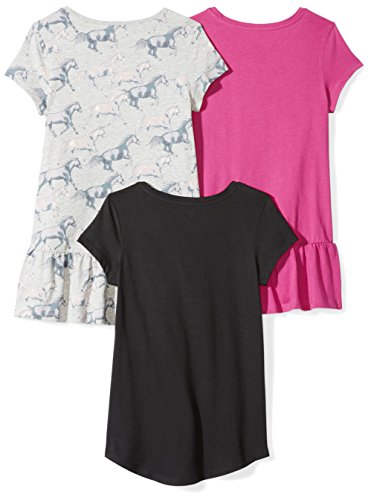 Spotted Zebra Girls' Short-Sleeve Tunic T-Shirts, 3-Pack Horse, Medium from FR Apparel Trading DMCC