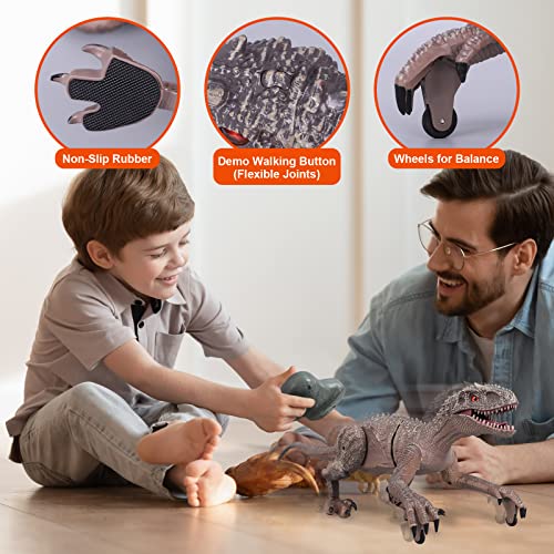 Moonsteps Remote Control Dinosaur Toys for Kids, 2.4Ghz Walking Robot Dinosaur with LED Light & Sound, Rechargeable Electronic RC Toys, Educational Walking Dinosaur Toys for Boys / Girls by MOONSTEPS