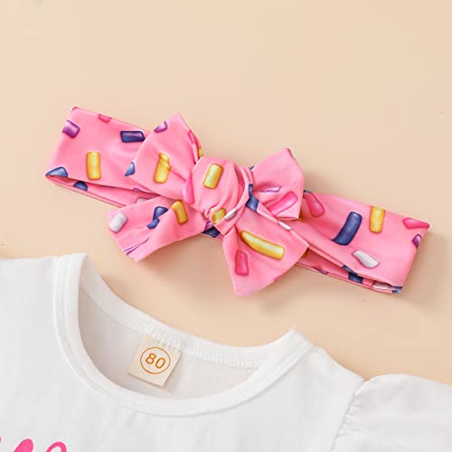ADXSUN Baby Girl First Birthday Outfit One Ruffle Sleeve Romper+Floral Shorts+Headband Cake Smash Clothes Set Sweet One12-18M by ADXSUN
