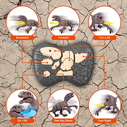 Moonsteps Remote Control Dinosaur Toys for Kids, 2.4Ghz Walking Robot Dinosaur with LED Light & Sound, Rechargeable Electronic RC Toys, Educational Walking Dinosaur Toys for Boys / Girls by MOONSTEPS