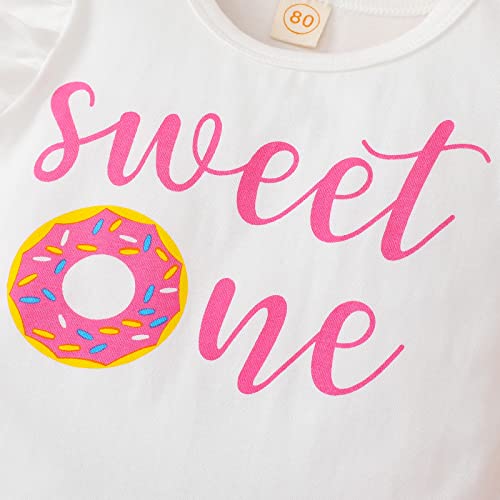 ADXSUN Baby Girl First Birthday Outfit One Ruffle Sleeve Romper+Floral Shorts+Headband Cake Smash Clothes Set Sweet One12-18M by ADXSUN