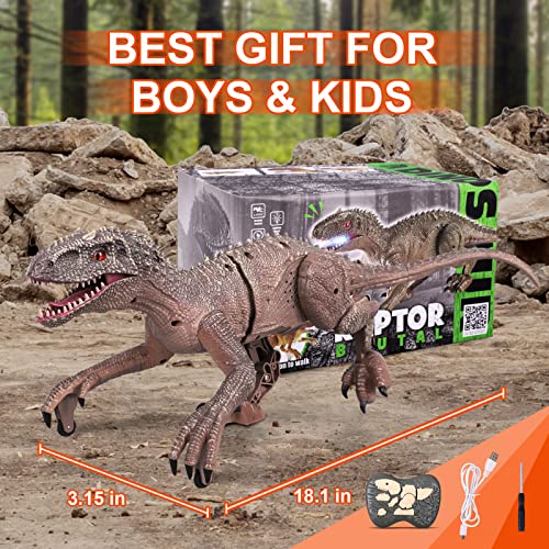 Moonsteps Remote Control Dinosaur Toys for Kids, 2.4Ghz Walking Robot Dinosaur with LED Light & Sound, Rechargeable Electronic RC Toys, Educational Walking Dinosaur Toys for Boys / Girls by MOONSTEPS