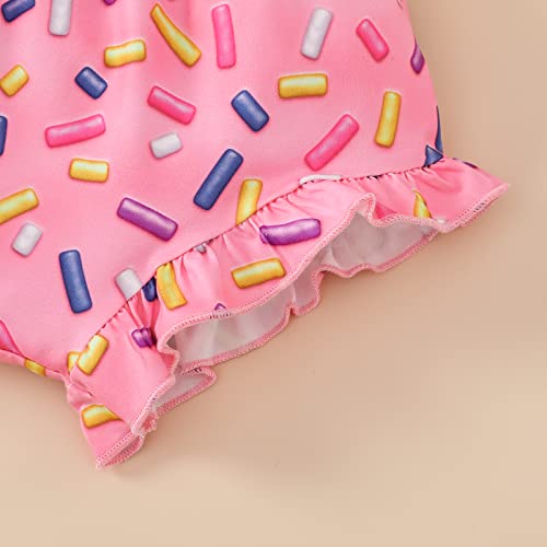 ADXSUN Baby Girl First Birthday Outfit One Ruffle Sleeve Romper+Floral Shorts+Headband Cake Smash Clothes Set Sweet One12-18M by ADXSUN