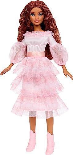 Mattel Disney The Little Mermaid, Celebration Ariel Doll with Red Hair and Pink Dress, Toys Inspired by The Movie by Mattel
