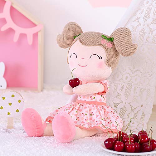 Gloveleya Baby Doll Girl Gifts Plush Toys Soft Dolls Baby Gifts Cherry Girl Pink 14 Inches with Gift Box New by Gloveleya