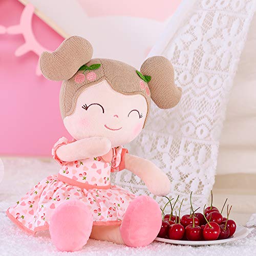 Gloveleya Baby Doll Girl Gifts Plush Toys Soft Dolls Baby Gifts Cherry Girl Pink 14 Inches with Gift Box New by Gloveleya