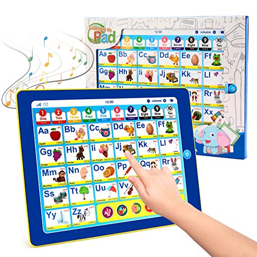 BEAURE Toddler Learning Tablet with ABC/Words/Numbers/Color/Games/Music, Interactive Educational Electronic Learning Pad Toys, Preschool Toddler Toys Gifts for Age 3 4 5 Year Old Boys and Girls from JJR/C