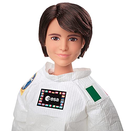 Barbie Signature Role Models ESA Astronaut Samantha Cristoforetti Doll (11.5-in Brunette) Wearing Realistic Spacesuit, Gift for 6 Year Olds and Up by Mattel