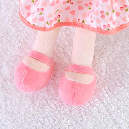 Gloveleya Baby Doll Girl Gifts Plush Toys Soft Dolls Baby Gifts Cherry Girl Pink 14 Inches with Gift Box New by Gloveleya