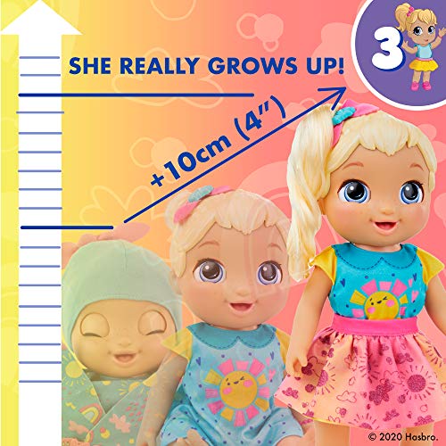 Baby Alive Baby Grows Up (Happy) - Happy Hope or Merry Meadow, Growing and Talking Baby Doll, Toy with 1 Surprise Doll and 8 Accessories by Hasbro