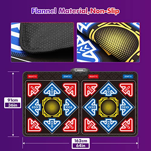 Dance Mat for Kids and Adults, SOULGIRL Double User Dance Floor Mat w/ HD Camera Game Multi-Function Host,Wireless Handle,Slip Massage(Flannel Material) Musical Blanket Dance Pad,HDMI Interface for TV from SOULGIRL