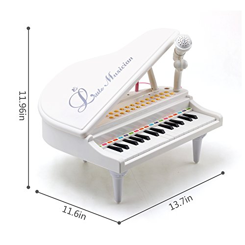 Amy&Benton Piano Keyboard Toy for Kids 31 Keys White Multifunctional Electronic Toy Piano with Microphone for Baby Toddler Birthday Gift Toy for 3 4 Year Old by Amy & Benton