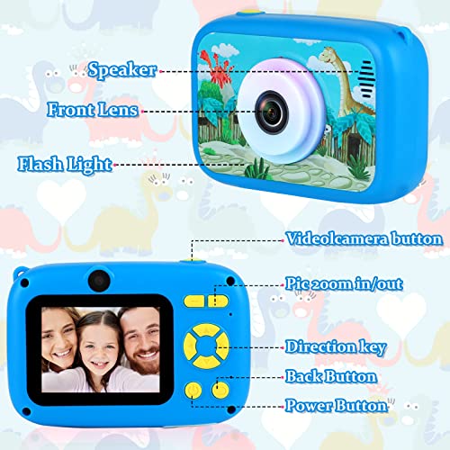 SUZIYO Camera for Kids with Tripod, Digital Video Camcorder 1080P 2.4 Inch HD,Best Birthday Christmas Electronic Toys Gifts for Childen Age 3 4 5 6 7 8 9 Years Old Boys (with 32G SD Card, Blue) by SUZIYO