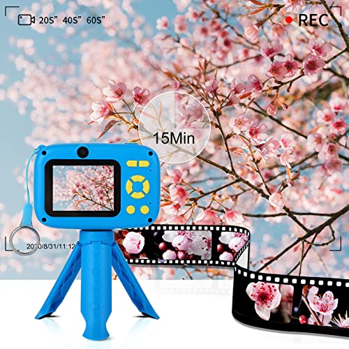 SUZIYO Camera for Kids with Tripod, Digital Video Camcorder 1080P 2.4 Inch HD,Best Birthday Christmas Electronic Toys Gifts for Childen Age 3 4 5 6 7 8 9 Years Old Boys (with 32G SD Card, Blue) by SUZIYO
