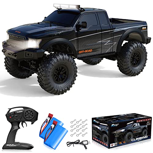 1/10 RC Crawler RC Truck 2.4G 4WD Remote Control Offroad Cars RC Rock Crawler RTR RC Trucks Powerful All Terrain Cars Racing Climber Vehicles with LED Lights 2 Batteries Toy for Kids and Adults from Sakeye