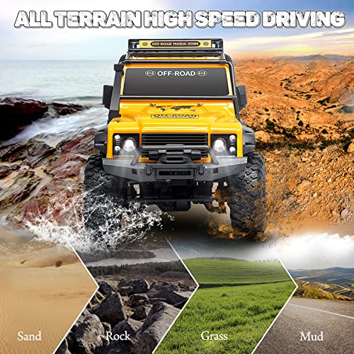 1/10 RC Crawler RC Truck 2.4G 4WD Remote Control Offroad Cars RC Rock Crawler RTR RC Trucks Powerful All Terrain Cars Racing Climber Vehicles with LED Lights 2 Batteries Toy for Kids and Adults from Sakeye