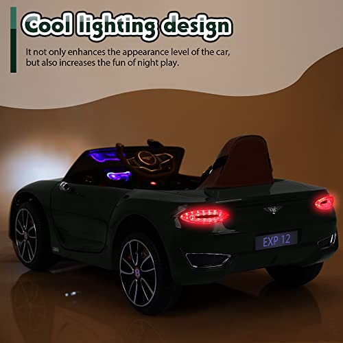 Tobbi 12V Licensed Bentley Electric Kids Ride On Racer Cars Toy Battery Powered Vehicle with Remote Control 3 Speeds MP3 USB in Blackish Green from TOBBI