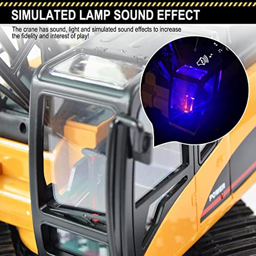 Fistone RC Truck Crawler Tower Crane Hoist Dragline Die-cast Model Lifiting Cable Remote Control Excavator Tractor Digging Engineering Toy Construction Vehicle from Huina