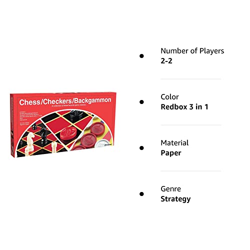 Pressman Chess / Checkers / Backgammon - 3 Games in One with Full Size Staunton Chess Pieces and Interlocking Checkers, 15.62 x 8.00 x 1.50 Inches by Pressman