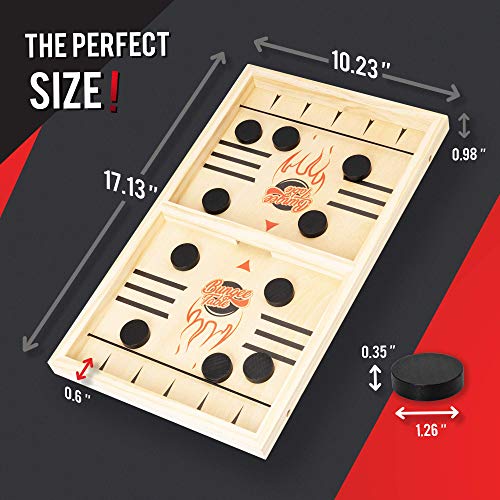 Bungee Table - Large Fast Sling Puck Game - Fast-Paced Fun for a Family Game Night or for a Party with Friends - Test Your Speed and Accuracy with This Wooden Hockey Board Game by Bungee Table