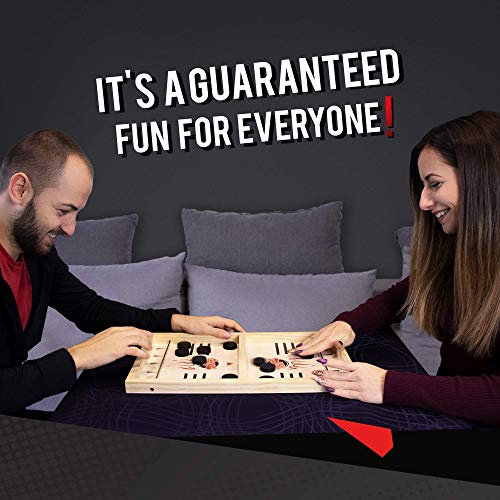 Bungee Table - Large Fast Sling Puck Game - Fast-Paced Fun for a Family Game Night or for a Party with Friends - Test Your Speed and Accuracy with This Wooden Hockey Board Game by Bungee Table