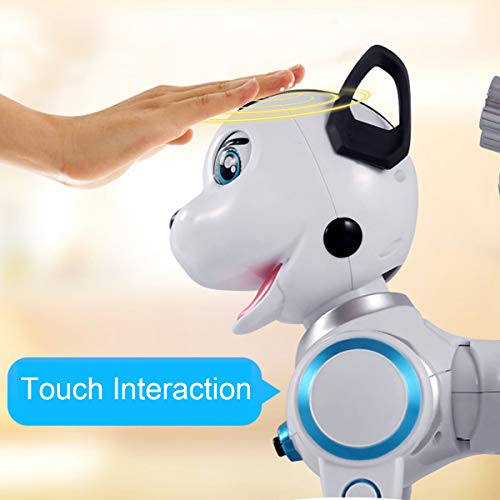 Fisca Remote Control Robotic Dog RC Interactive Intelligent Walking Dancing Programmable Robot Puppy Toy Electronic Pets with Light and Sound for Kids Boys Girls Age 6, 7, 8, 9, 10 and Up Years Old by fisca