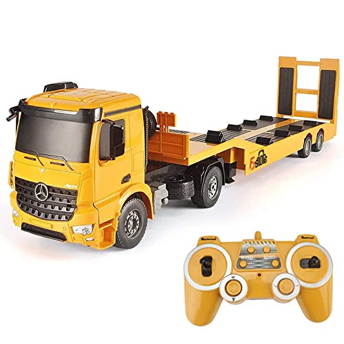 Fistone RC Truck Detachable Flatbed Semi-Trailer Engineering Tractor Remote Control Low Loader Die-Cast Car Model Kids Electronics Hobby Toy with Sound and Light Effect from Fistone