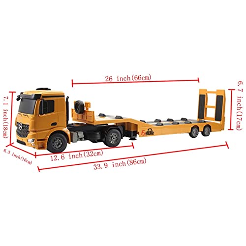 Fistone RC Truck Detachable Flatbed Semi-Trailer Engineering Tractor Remote Control Low Loader Die-Cast Car Model Kids Electronics Hobby Toy with Sound and Light Effect from Fistone