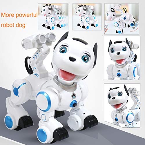 Fisca Remote Control Robotic Dog RC Interactive Intelligent Walking Dancing Programmable Robot Puppy Toy Electronic Pets with Light and Sound for Kids Boys Girls Age 6, 7, 8, 9, 10 and Up Years Old by fisca
