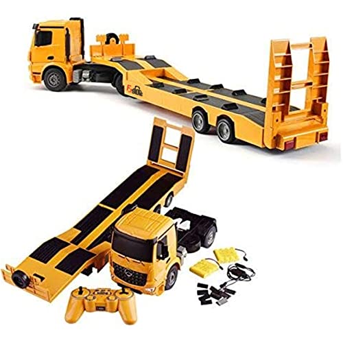 Fistone RC Truck Detachable Flatbed Semi-Trailer Engineering Tractor Remote Control Low Loader Die-Cast Car Model Kids Electronics Hobby Toy with Sound and Light Effect from Fistone