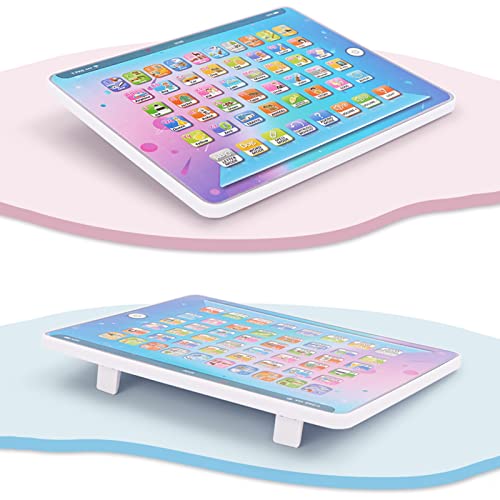 Kids Tablet Boys Learning Pad with LED Light Teach Alphabet, Numbers, Math, Early Development Interactive Electronic Toy Baby Toys for Boys by Freesa