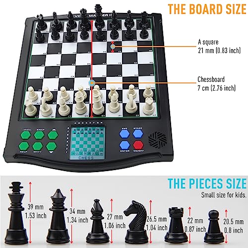 Electronic Chess Sets Vonset M986 Electronic Chess Board Chess Computer Magnetic Electronic Chess Game Travel Chess for Kids and Adults Toys Gift to Practice Chess Learn Chess for Beginners from Vonset