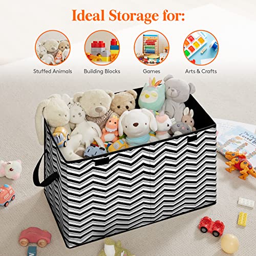 Lifewit Toy Box Chest Storage Organizer for Boys Girls Kids, Large Collapsible Kids Toy Storage Bin with Flip-top Lid & Durable Handles for Nursery, Playroom, Bedroom, Black from Lifewit