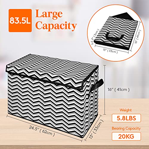 Lifewit Toy Box Chest Storage Organizer for Boys Girls Kids, Large Collapsible Kids Toy Storage Bin with Flip-top Lid & Durable Handles for Nursery, Playroom, Bedroom, Black from Lifewit