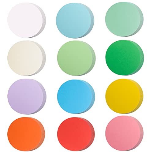 144 Pieces Round Cutouts Paper Large Circles 6 Inch Assorted Color Round Cut Outs Classroom Decoration Cut-Outs Round Paper Shape for DIY Kids Craft Projects Back to School Supply from MixTeach