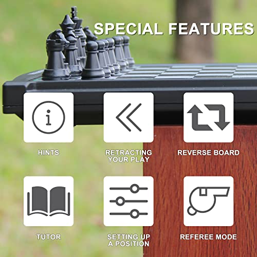 Electronic Chess Sets Vonset M986 Electronic Chess Board Chess Computer Magnetic Electronic Chess Game Travel Chess for Kids and Adults Toys Gift to Practice Chess Learn Chess for Beginners from Vonset