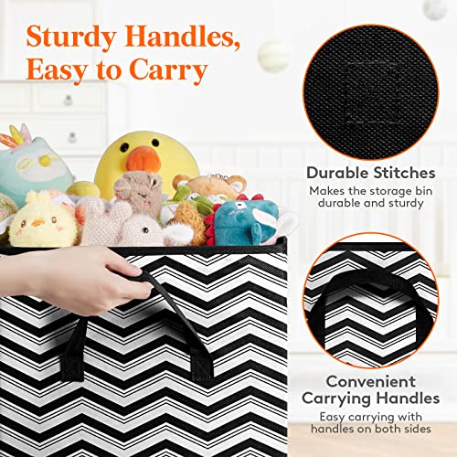 Lifewit Toy Box Chest Storage Organizer for Boys Girls Kids, Large Collapsible Kids Toy Storage Bin with Flip-top Lid & Durable Handles for Nursery, Playroom, Bedroom, Black from Lifewit