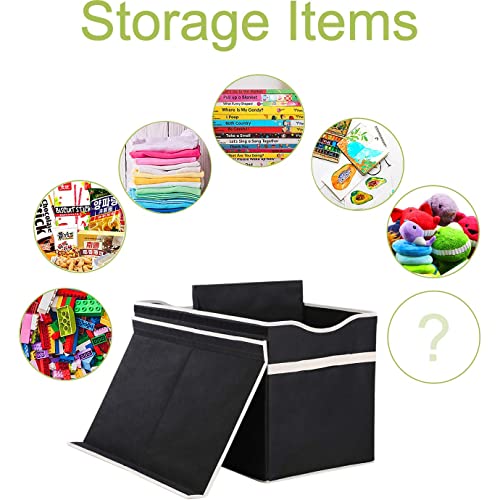 YOLOXO Toy Box Chest, Collapsible Sturdy Storage Bins with Lids, Extra Large Kids Toy Storage Organizer Boxes Bins Baskets for Kids, Boys, Girls, Nursery Room, Playroom, Closet (New Black) by YOLOXO