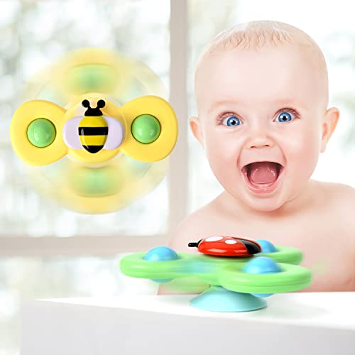 3PCS Suction Cup Spinner Toys for 1 2 Year Old Boys Spinning Toys Baby Toys 12-18 Months Sensory Toys for Toddlers 1-3 First Birthday Baby Gifts for 1 Year Old Girls from TOHIBEE