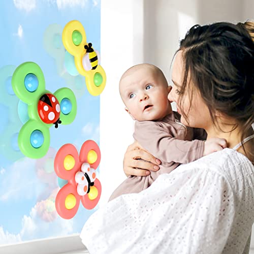 3PCS Suction Cup Spinner Toys for 1 2 Year Old Boys Spinning Toys Baby Toys 12-18 Months Sensory Toys for Toddlers 1-3 First Birthday Baby Gifts for 1 Year Old Girls from TOHIBEE