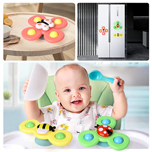 3PCS Suction Cup Spinner Toys for 1 2 Year Old Boys Spinning Toys Baby Toys 12-18 Months Sensory Toys for Toddlers 1-3 First Birthday Baby Gifts for 1 Year Old Girls from TOHIBEE