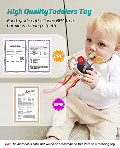 Montessori Toys, Silicone Pull String Activity Toys, Baby Sensory Toys, Baby Travel Toys, Baby Stress Relief Toys fine Motor Skills Toddler 18m+ Birthday Gift for Toddlers by UNIWA