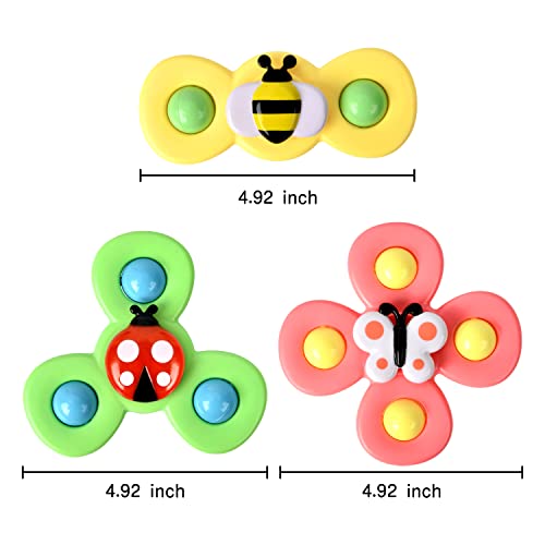 3PCS Suction Cup Spinner Toys for 1 2 Year Old Boys Spinning Toys Baby Toys 12-18 Months Sensory Toys for Toddlers 1-3 First Birthday Baby Gifts for 1 Year Old Girls from TOHIBEE