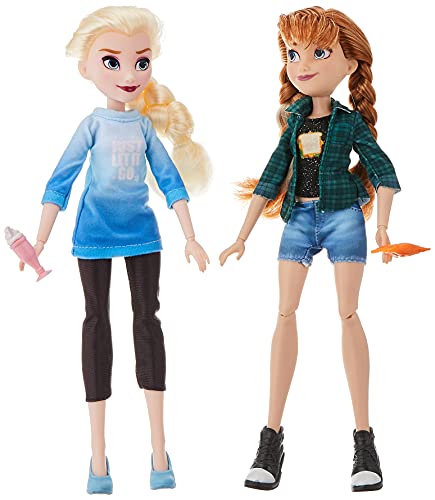 Disney Princess Ralph Breaks The Internet Movie Dolls, Elsa & Anna Dolls with Comfy Clothes & Accessories by Hasbro